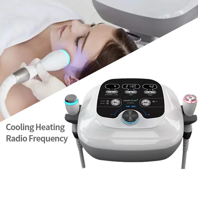 Best Cooling Face Lifting Radio Frequency Device Bipolar RF Handle Led Cooling Heating Handle Skin Tighten