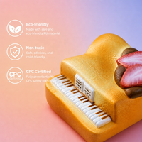 Jouet Squishy Piano Toast à Rebond Lent, Jouet Anti-Stress Réaliste en Forme de Dessert pour Bureau