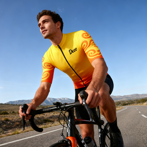 Vêtements de cyclisme unisexes personnalisables haut de gamme à manches courtes, respirants, anti-humidité, légers, avec dégradé de couleurs, pour la course - Product Image 5