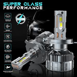 陈朗定制服务Cl33银360W 40000LM毫米Canbus六铜管H4 H7 H11发光二极管头灯灯泡灯汽车发光二极管灯H4 - Product Image 2