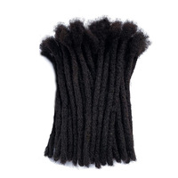 Extensions de dreadlocks en cheveux naturels pour hommes/femmes, 4-18 pouces, extensions de dreadlocks noires naturelles
