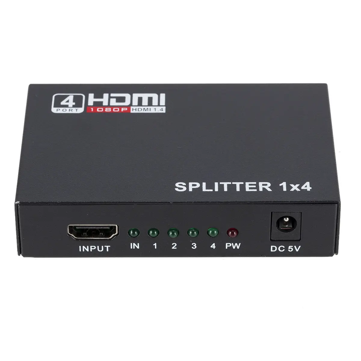 Amplifier Repeater Hub 4 Port HD Penuh, Pemisah HD 1 In 4 Out, Penguat V1.4 3d 4K 1080P Hd 1.4 untuk HDTV DVD PS3 Xbox EU