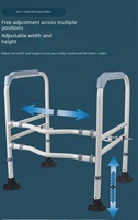 Barre d'appui de sécurité moderne pour toilettes de salle de bain de classe II, sans perçage, pour personnes âgées, avec étagère, revêtement poudré, capacité de charge 120 kg