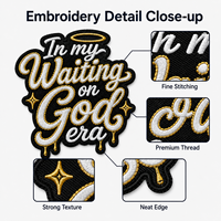 Patchs thermocollants inspirants pour vêtements, à thème religieux Jésus, patchs brodés personnalisés à coudre, grand badge brodé « Dieu est bon »