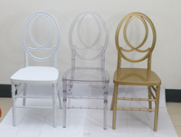 Chaises de mariage de luxe dorées en promotion avec dossier Phénix, chaises d'événement pour hôtels et salles de banquet