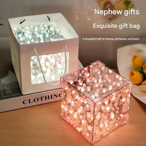Kit Complet de Matériaux pour Veilleuse en Forme de Cube de Fleur de Tulipe Faite à la Main pour la Décoration de Chambre, Idéal pour Anniversaire de Couple, Mariage, Diwali - Product Image 2