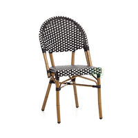 (E1042-W201) Chaises de bistrot noires de style français Paris en rotin synthétique à vendre