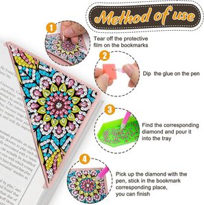 Marque-pages personnalisés en peinture <span class=keywords><strong>diamant</strong></span> - <span class=keywords><strong>Kit</strong></span> d'art de <span class=keywords><strong>broderie</strong></span> <span class=keywords><strong>diamant</strong></span> DIY pour adultes, accessoires de livre personnalisés - Product Image 3