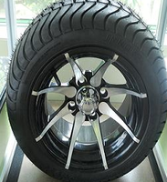 Ensemble de roues et pneus pour voiturette de golf 23x10-14, jante en alliage de 14 pouces, pneu tout-terrain sans chambre à air