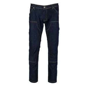 Custom High Quality Vintage Wash Distressed Slim Fit Long Straight Denim Jeans For Men