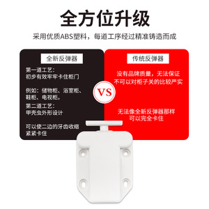 Cierre de Puerta de Armario Ying Sheng, Mecanismo de Rebote Autoblocante de Plástico Blanco para Uso en Armarios - Product Image 3