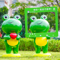 Sculpture de grenouille en fibre de verre résistante aux intempéries, ornement décoratif pour parcs à thème, centres de villégiature, places publiques et aires de jeux pour enfants