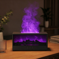 Diffuseur d'huiles essentielles avec effet de flamme de feu de camp simulée, veilleuse colorée, télécommande et minuterie, pour la maison, cadeau créatif