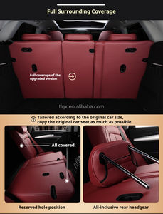 Nuevo diseño 2017-2024 Juego completo personalizado Cojines de asiento de coche frescos ventilados para <span class=keywords><strong>Audi</strong></span> A4/<span class=keywords><strong>A6</strong></span>/Q3/Q5 Fundas de asiento de cuero impermeables rojo - Product Image 6