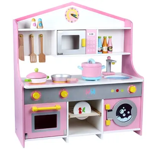 बच्चों में सुधार खुफिया playthings बड़ा खाना पकाने उपकरण लकड़ी के रसोई सेट खिलौना