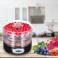Déshydrateur alimentaire numérique professionnel à 6 plateaux pour les boissons sèches maison, les mélanges de sentiers, et plus encore, ventilateur monté à l'arrière, noir