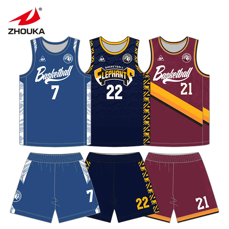 Maillots de basket-ball par sublimation chemises de basket-ball personnalisées vêtements de sport pour hommes ensemble d'uniformes de basket-ball