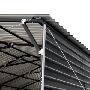 Abri de voiture en acier galvanisé de 6 m (20 pi) – <span class=keywords><strong>Garage</strong></span> extérieur robuste et étanche – Structure métallique moderne pour 2 voitures – Idéal pour l'extérieur et le jardin - Product Image 6