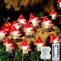 Guirlandes lumineuses LED en forme de champignons, lumières féériques, décoration en forme de champignons pour chambre à coucher, jardin, cabane, éclairage de festival, lumières décoratives