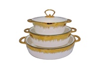 Plat à four carré en céramique et porcelaine blanche dorée, double poignée, réutilisable, avec cadre en fer, style moderne et minimaliste, compatible micro-ondes, ensemble