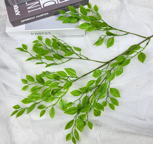 Venta al por mayor de plástico de seda verde follaje dejar tallos ramas de hojas artificiales <span class=keywords><strong>para</strong></span> la decoración del hogar de la boda - Product Image 4