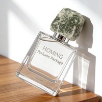 Flacon de parfum de luxe 50 ml et 100 ml haut de gamme avec bouchon à pression, flacon pulvérisateur transparent, capuchon vintage effet pierre