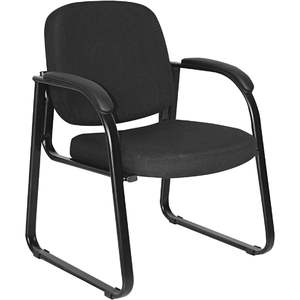 Alera ALERL43C11 25 pouces. X 24,80 pouces X 33,66 pouces Chaise d'invité à dossier semi-haut en tissu série Genaro avec base en métal noir - Product Image 5