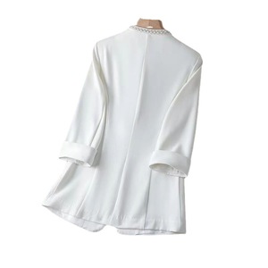 2023 primavera caliente y otoño nueva chaqueta de traje pequeño moda femenina temperamento Simple <span class=keywords><strong>blusa</strong></span> de traje <span class=keywords><strong>sin</strong></span> <span class=keywords><strong>botones</strong></span> - Product Image 3