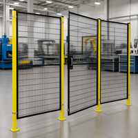 Clôture de sécurité modulaire pour robot industriel, portail coulissant, grillage de protection, cloison en treillis métallique, poteau jaune haute visibilité