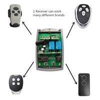 Commutateur de télécommande SMG-822 433Mhz pour porte de garage récepteur et contrôleur de relais universel à distance 2CH