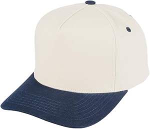 2025 Hot Selling 5-piece Two-color Splicing Baseball Cap New 100% Pure Cotton Sporty Street Common Men's Women's Curved Brim - Product Image 1