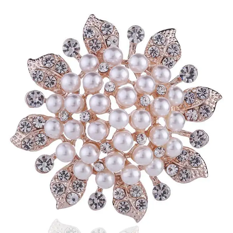 Broche ronde en diamant de haute qualité pour ceinture de vêtements, épingle à perles, écharpe en soie, boucle, perle, épingle de sécurité