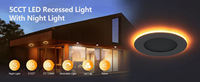 Nouveautés Télécommande via téléphone portable Panneau LED fin WIFI 4 pouces 9W+3W avec lumière nocturne RGBCW Downlight LED