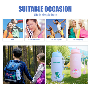 Nueva Botella de Agua de Silicona Plegable con Logotipo Personalizado, 100% de Grado Alimenticio, Libre de BPA, Reutilizable, Linda, para Niños, para la Escuela - Product Image 6