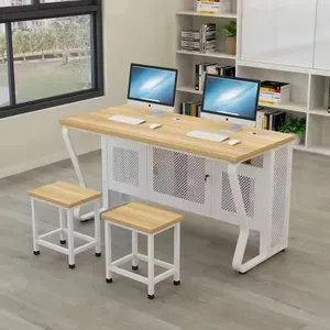 Chất lượng cao Máy tính bàn và ghế đặt cao đẳng bằng gỗ duy nhất và đôi chỗ ngồi trường Bàn và ghế