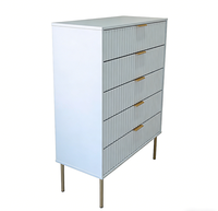 Armoire moderne en MDF à motif ondulé avec 5 tiroirs pour chambre à coucher, salon, hôtel, armoire pour salons