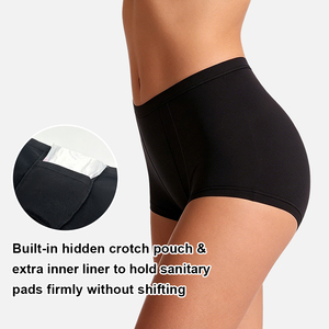 Mutandine Boxer da <span class=keywords><strong>Donna</strong></span> in Cotone Traspirante con Tasca Nascosta per Assorbenti, Personalizzabili OEM, per Uso Mestruale - Product Image 2