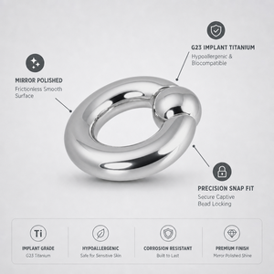 OEM G23 Titan Captive Bead Ring, hochwertig poliert, für Ohrloch, Septum, PA, Großhandel - Product Image 2