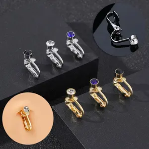 Gaby hot sale belly rings fake clip on gold silver color belly ring non piercing earring wholesale body jewelry