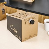 Logo personnalisé Distributeur portable de boissons à emporter Sac en papier à emporter pour jus de vin et café dans une boîte de transport en fût