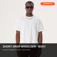 T-shirt Homme Oversize 240 GSM en Coton Lourd 100% Coupe Boxy Épaules Tombantes Streetwear Vierge OEM