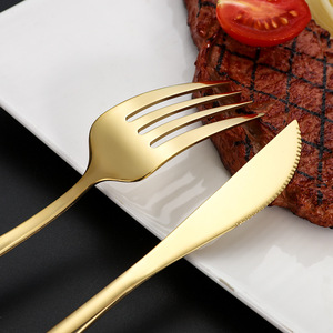 Juego de cubiertos de acero inoxidable, cuchillo para carne, tenedor, cuchara para postre, cuchara para helado de mango largo, vajilla de estilo portugués para fiestas, duradera - Product Image 5