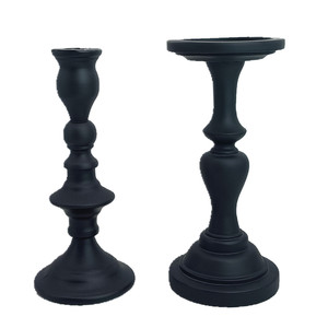 Bougeoirs 12 pouces en résine noire, hommes et femmes, support de bougies - Product Image 2