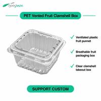 Herbruikbare PET-plastic clamshell verpakking doos supermarkt draagbare plastic fruitdoos met ventilatieopeningen
