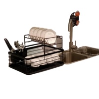 Bassin de lavage à séchage à deux niveaux grande capacité organisateur de plaque de rangement de cuisine couverts égouttoir à vaisselle en acier inoxydable égouttoirs