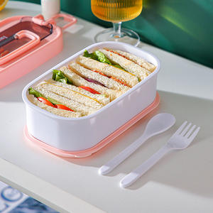800ml Food Container With Handle Portable to Take Away Storage Boxes & <b>Bins</b> - Product Image 2