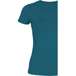 T-shirt personnalisé pour femme, col rond, manches courtes, style urbain, respirant, écologique, en molleton de coton biologique uni - Product Image 6