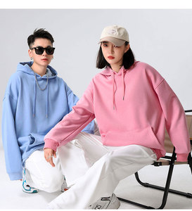 Autunno e inverno 100% cotone <span class=keywords><strong>velluto</strong></span> Pullover <span class=keywords><strong>felpa</strong></span> per gli uomini e le donne ispessita ampia tinta unita <span class=keywords><strong>felpa</strong></span> con cappuccio - Product Image 1