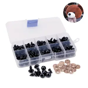 DIY-Werkzeuge 100pcs 6-12mm Black Plastic Crafts Sicherheits augen für Teddybär puppen Herstellung von Tier zubehör S0173-01