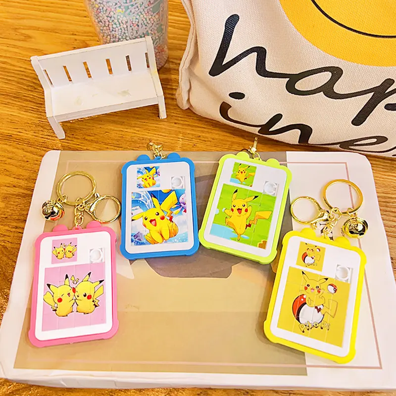 Hecion Cartoon Cute Puzzle Jigsaw Chaveiro Acessórios Para As Mulheres Pikachu Chaveiro Moda Schoolbag Pingente Chaveiro Anime